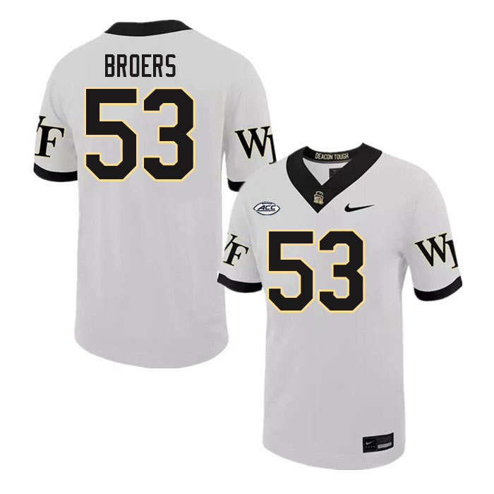 #53 Carter Broers Wake Forest Demon Deacons College Football Jerseys Stitched-White